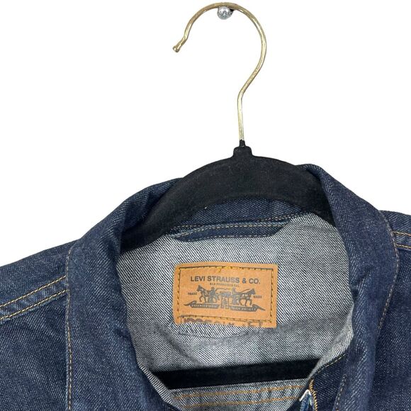 Levi Strauss & Co Womens Denim Jean Jacket Button Bull Patch Flap Pockets Blue M - Picture 3 of 5